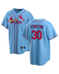 Men's St. Louis Cardinals #30 Chris Stratton Blue Cool Base Stitched Jersey