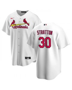 Men's St. Louis Cardinals #30 Chris Stratton White Cool Base Stitched Jersey