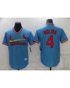 Men's St. Louis Cardinals #4 Yadier Molina Blue Cool Base Stitched Jersey