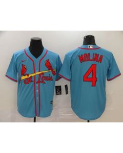 Men's St. Louis Cardinals #4 Yadier Molina Blue Cool Base Stitched MLB Jersey