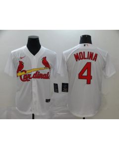 Men's St. Louis Cardinals #4 Yadier Molina White Cool Base Stitched MLB Jersey