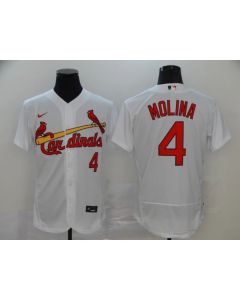Men's St. Louis Cardinals #4 Yadier Molina White Flex Base Stitched MLB Jersey