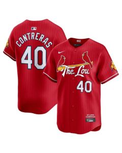 Men's St. Louis Cardinals #40 Willson Contreras Red 2024 City Connect Limited Player Jersey
