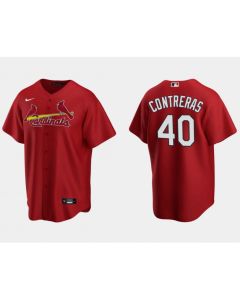 Men's St. Louis Cardinals #40 Willson Contreras Red Cool Base Stitched Jersey