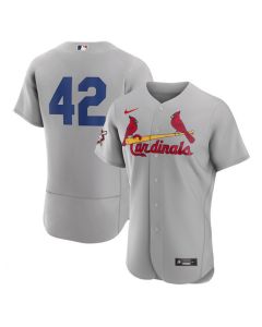 Men's St. Louis Cardinals #42 Jackie Robinson Grey Flex Base Stitched Jersey