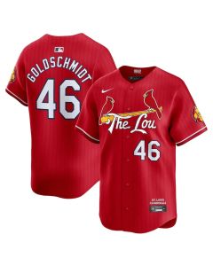 Men's St. Louis Cardinals #46 Paul Goldschmidt Red 2024 City Connect Limited Player Jersey