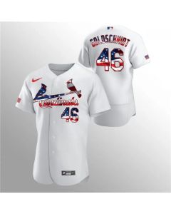 Men's St. Louis Cardinals #46 Paul Goldschmidt White 2020 Stars & Stripes Flex Base Stitched Jersey