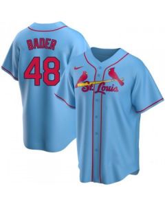 Men's St. Louis Cardinals #48 Harrison Bader Blue Cool Base Stitched Jersey