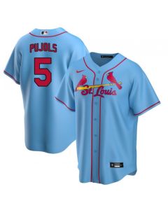 Men's St. Louis Cardinals #5 Albert Pujols Blue Cool Base Stitched Jersey