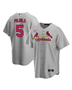 Men's St. Louis Cardinals #5 Albert Pujols Grey Cool Base Stitched Jersey