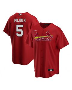 Men's St. Louis Cardinals #5 Albert Pujols Red Cool Base Stitched Jersey