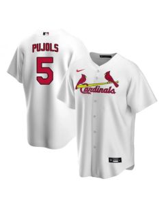 Men's St. Louis Cardinals #5 Albert Pujols White Cool Base Stitched Jersey