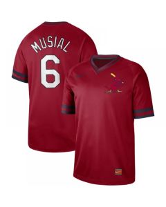 Men's St. Louis Cardinals #6 Stan Musial Red Cooperstown Collection Legend Stitched MLB Jersey