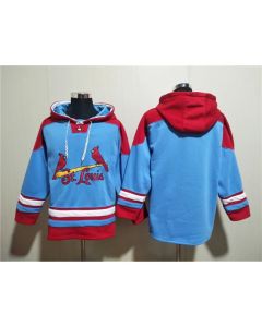Men's St.Louis Cardinals Blank Blue Ageless Must-Have Lace-Up Pullover Hoodie