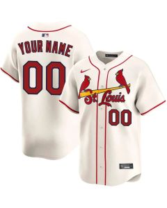Men's St. Louis Cardinals Cream Alternate Cream Limited Custom Jersey (Cream)