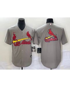 Men's St. Louis Cardinals Grey Big Team Logo in Back Cool Base Stitched Jersey