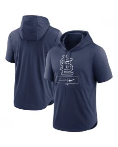 Men's St. Louis Cardinals Navy Short Sleeve Pullover Hoodie