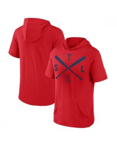 Men's St. Louis Cardinals Red Short Sleeve Pullover Hoodie (Red)