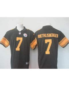Men's Steelers #7 Ben Roethlisberger Black Limited Rush Stitched NFL Jersey