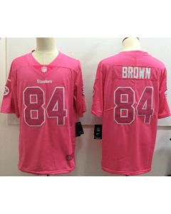 Men's Steelers #84 Antonio Brown Pink Limited Rush Stitched NFL Jersey
