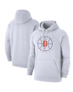 Men's Syracuse Orange White Basketball Icon Club Fleece Pullover Hoodie