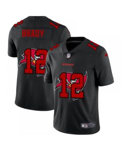 Men's Tampa Bay Buccaneers #12 Tom Brady Black Shadow Logo Limited Stitched Jersey