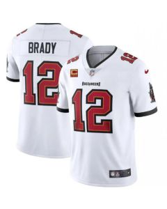 Men's Tampa Bay Buccaneers #12 Tom Brady New White With C Patch Vapor Untouchable Limited Stitched NFL Jersey