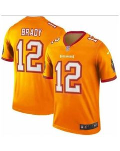 Men's Tampa Bay Buccaneers #12 Tom Brady Orange Stitched Jersey