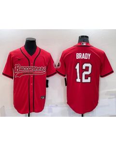 Men's Tampa Bay Buccaneers #12 Tom Brady Red Cool Base Stitched Baseball Jersey