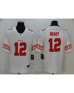 Men's Tampa Bay Buccaneers #12 Tom Brady White Team Logo Stitched Jersey