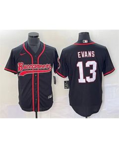 Men's Tampa Bay Buccaneers #13 Mike Evans Black Cool Base Stitched Baseball Jersey