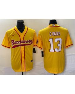 Men's Tampa Bay Buccaneers #13 Mike Evans Gold Cool Base Stitched Baseball Jersey