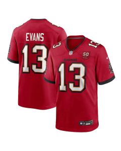 Men's Tampa Bay Buccaneers #13 Mike Evans Red 50th Anniversary Game Jersey (Red)
