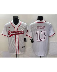 Men's Tampa Bay Buccaneers #13 Mike Evans White Cool Base Stitched Baseball Jersey