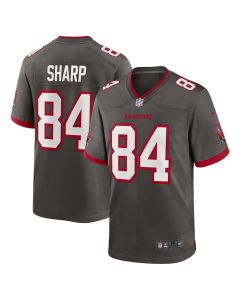 Men's Tampa Bay Buccaneers #84 Bauer Sharp Pewter Alternate Game Jersey