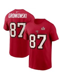 Men's Tampa Bay Buccaneers #87 Rob Gronkowski Red Super Bowl LV NFL T-Shirt