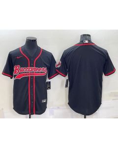 Men's Tampa Bay Buccaneers Blank Black With Patch Cool Base Stitched Baseball Jersey