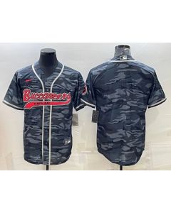Men's Tampa Bay Buccaneers Blank Grey Camo With Patch Cool Base Stitched Baseball Jersey