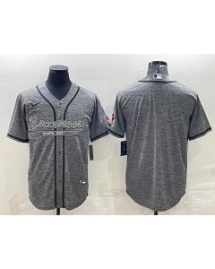 Men's Tampa Bay Buccaneers Blank Grey With Patch Cool Base Stitched Baseball Jersey
