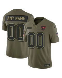 Men's Tampa Bay Buccaneers Custom Olive 2025 Salute to Service Retired Limited Jersey