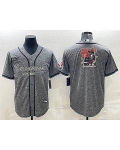 Men's Tampa Bay Buccaneers Grey Team Big Logo With Patch Cool Base Stitched Baseball Jersey