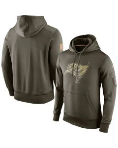 Men's Tampa Bay Buccaneers Olive Salute To Service KO Performance Hoodie