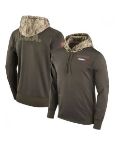 Men's Tampa Bay Buccaneers Olive Salute to Service Sideline Therma Pullover Hoodie