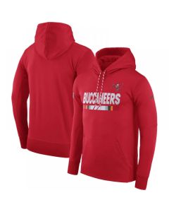 Men's Tampa Bay Buccaneers Red Sideline Team Name Performance Pullover Hoodie