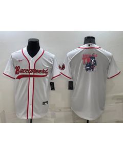 Men's Tampa Bay Buccaneers White Team Big Logo With Patch Cool Base Stitched Baseball Jersey