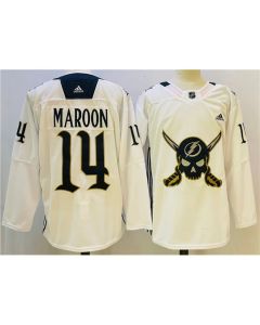 Men's Tampa Bay Lightning #14 Pat Maroon White Stitched Jersey