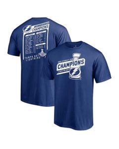 Men's Tampa Bay Lightning 2021 Blue Stanley Cup Champions Pepper Pot T-Shirt
