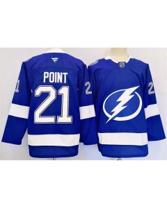 Men's Tampa Bay Lightning #21 Brayden Point 2024-25 Blue Stitched Jersey
