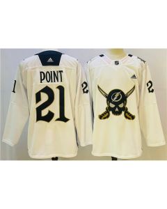 Men's Tampa Bay Lightning #21 Brayden Point White Stitched Jersey