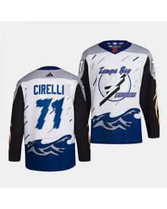 Men's Tampa Bay Lightning #71 Anthony Cirelli White 2022-23 Reverse Retro Stitched Jersey
